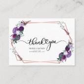 Carte de remerciements de cadre d'or géométrique F (Devant)