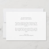 Carte de remerciements de calligraphie de message (Dos)