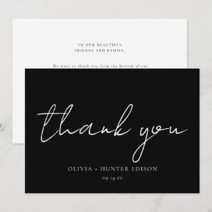 Carte de remerciements de calligraphie de message