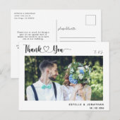 Carte de remerciements de calligraphie élégante (Devant / Derrière)