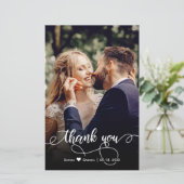 Carte de remerciements de calligraphie photo Maria (Debout devant)