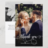 Carte de remerciements de calligraphie photo Maria (Devant / Derrière)