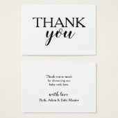 Carte de remerciements de calligraphie simple en n (Devant & derrière)