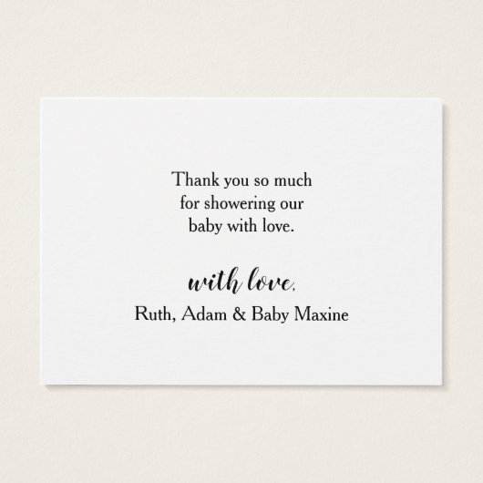 Carte de remerciements de calligraphie simple en n (Dos)