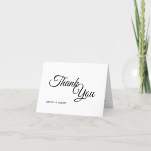 Carte de remerciements de calligraphie simple en n