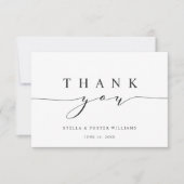 Carte de remerciements de calligraphie simple et é (Devant)