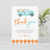 Carte de remerciements de camion Citrouille orange (Debout devant)