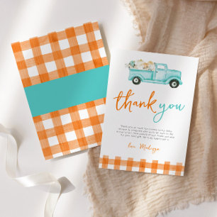 Carte de remerciements de camion Citrouille orange