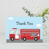 Carte de remerciements de camion de pompiers (Debout devant)