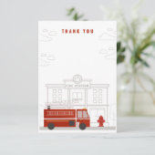 Carte de remerciements de camion d'incendie (Debout devant)