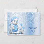 Carte de remerciements de canard bleu (Devant)