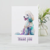 Carte de remerciements de caniche (Debout devant)