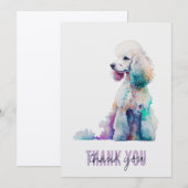 Carte de remerciements de caniche (Devant / Derrière)