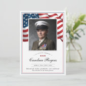 Carte de remerciements de carte commémorative patr (Debout devant)