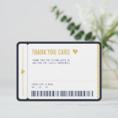 Carte de remerciements de carte d'embarquement (Debout devant)