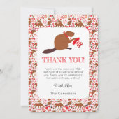 Carte de remerciements de castor de la fête du Can (Devant)