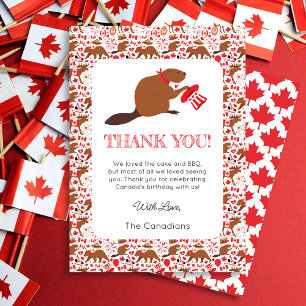 Carte de remerciements de castor de la fête du Can