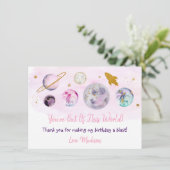 Carte De Remerciements De Ce Monde Galaxy Or Rose (Debout devant)