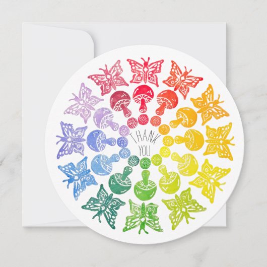 Carte de remerciements de champignons papillon arc (Devant)