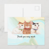 Carte de remerciements de chat avec trois chats so (Devant / Derrière)