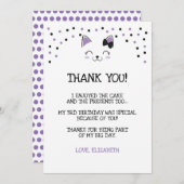 Carte de remerciements de chat de Kitty (Devant / Derrière)