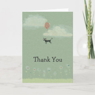 Carte de remerciements de chat de vol