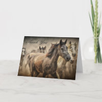 Carte de remerciements de chevaux