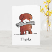 Carte de remerciements de chien (Fleur jaune)