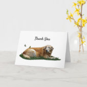 Carte de remerciements de chien de race mixte du L (Fleur jaune)