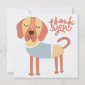 Carte de remerciements de chien mignon (Devant)