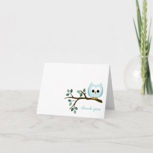 Carte de remerciements de Chouette bleue