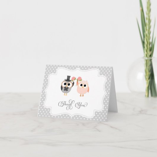 Carte de remerciements de chouettes (Devant)