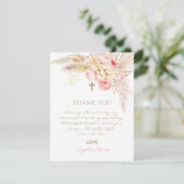 Carte de remerciements de Christening Boho Rose Go (Debout devant)