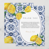 Carte de remerciements de citron méditerranéen de  (Devant / Derrière)