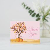 Carte de remerciements de citrouille d'arbres (Debout devant)