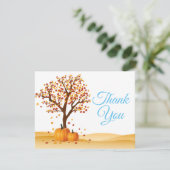 Carte de remerciements de citrouille d'arbres (Debout devant)