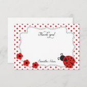 Carte de remerciements de coccinelle (Devant / Derrière)