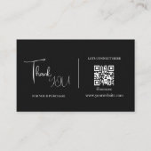 Carte de remerciements de code QR noir et blanc mo (Devant)