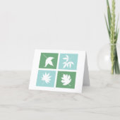 Carte de remerciements de collage botanique Feuill (Devant)