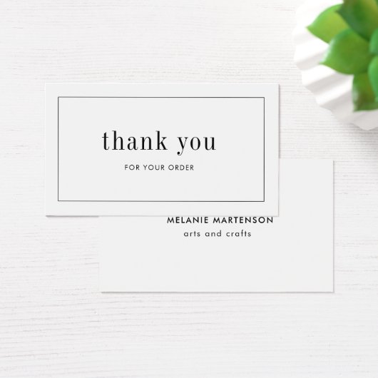 Carte de remerciements de commande élégante de pro (Bureau)