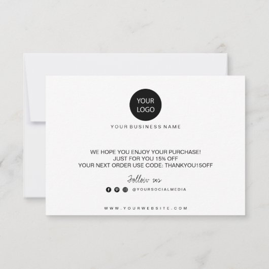 Carte de remerciements de conception des branches (Dos)