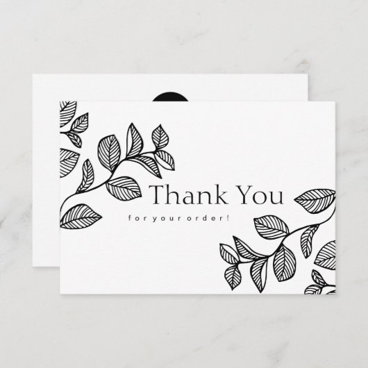 Carte de remerciements de conception des branches (Devant / Derrière)