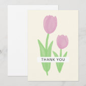 Carte de remerciements de conception des tulipes (Devant / Derrière)