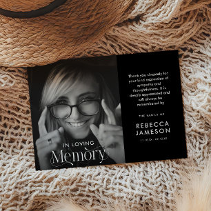 Carte de Remerciements de Condoléances avec Photo