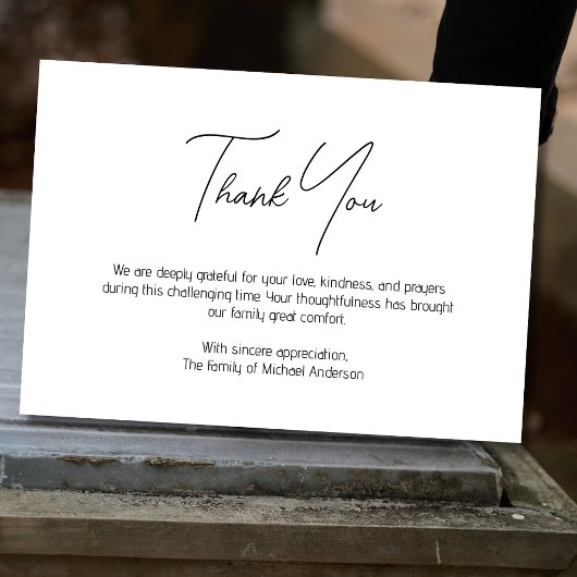 Carte de Remerciements de Condoléances Traditionne