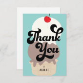 Carte de remerciements de cône de crème glacée mig (Devant / Derrière)