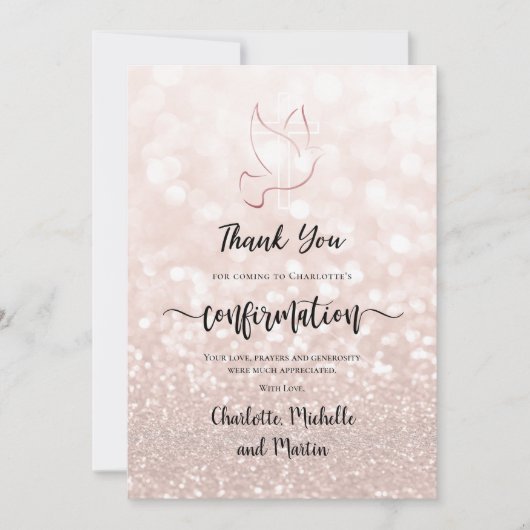 Carte de remerciements de confirmation (Devant)