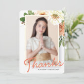 Carte de remerciements de confirmation de la coule (Debout devant)