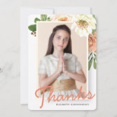 Carte de remerciements de confirmation de la coule (Devant)