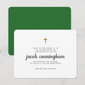 Carte de remerciements de confirmation de la croix (Devant / Derrière)